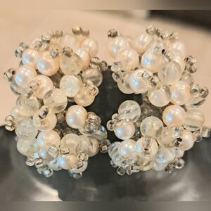 Vintage Elegant Pearl and Crystal Earrings